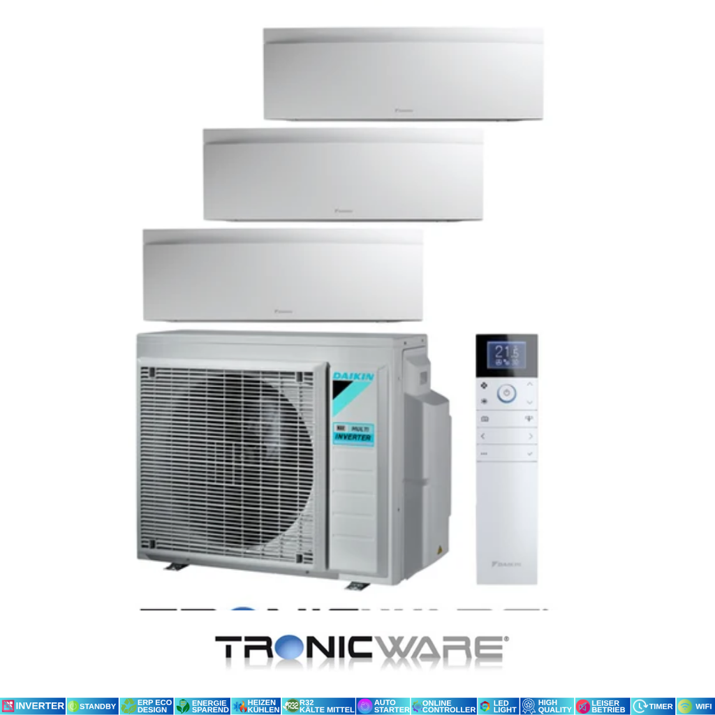 Daikin Inverter, Emura 3, Multisplit-Anwendung Wandgerät, FTXJ35AW + FTXJ25AW + FTXJ20AW + 3MXM68A  A, A++