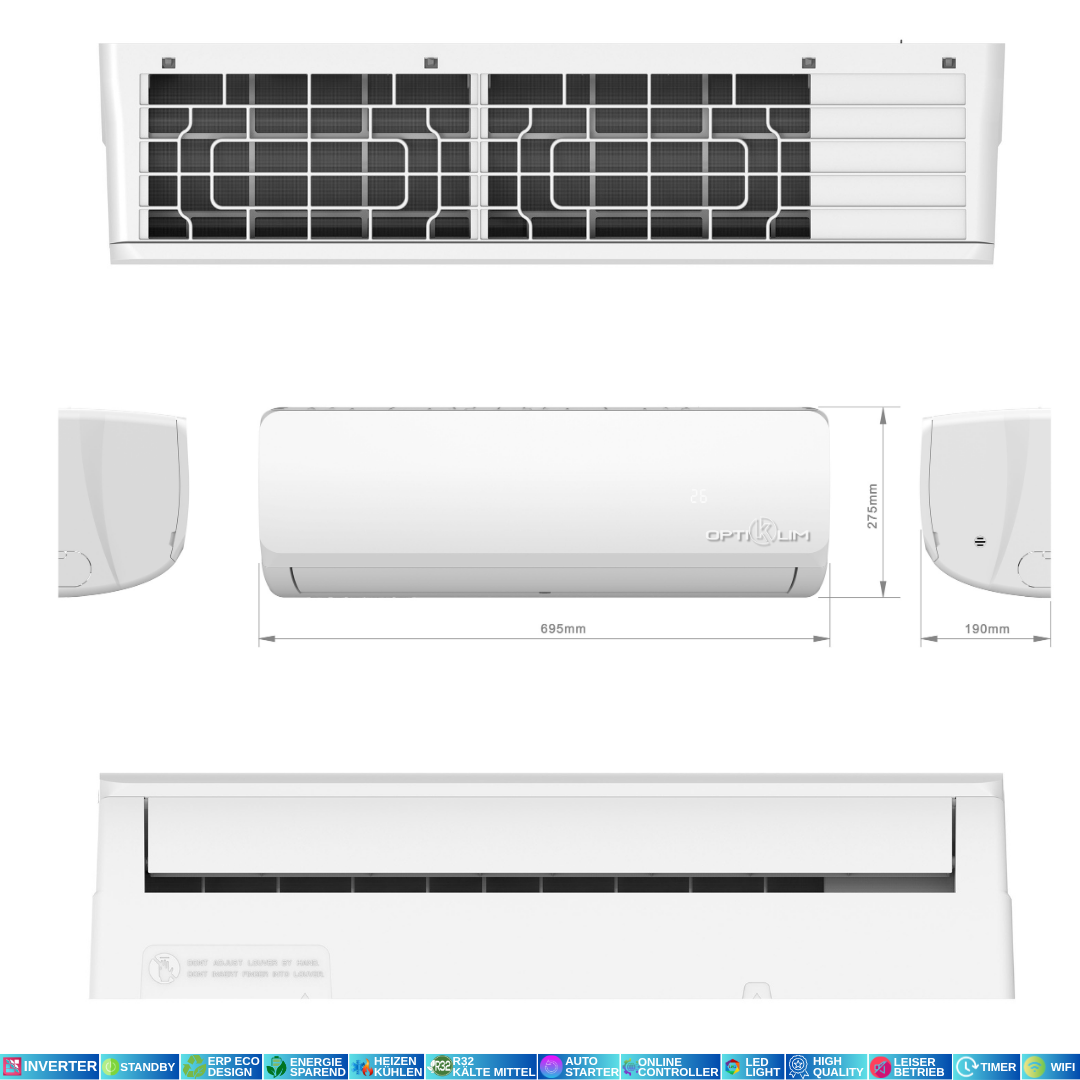 Optiklim Premium Inverter Klimaanlage-3,2 kW Komplettset