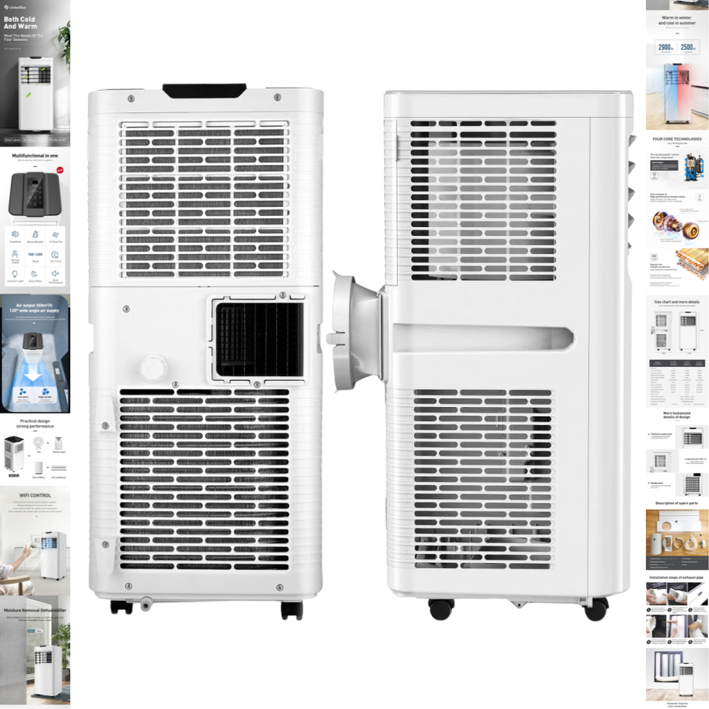 Optiklim Premium Mobile Inverter Klimaanlage – 4-in-1: Kühlen, Heizen, Entfeuchten & Ventilieren
