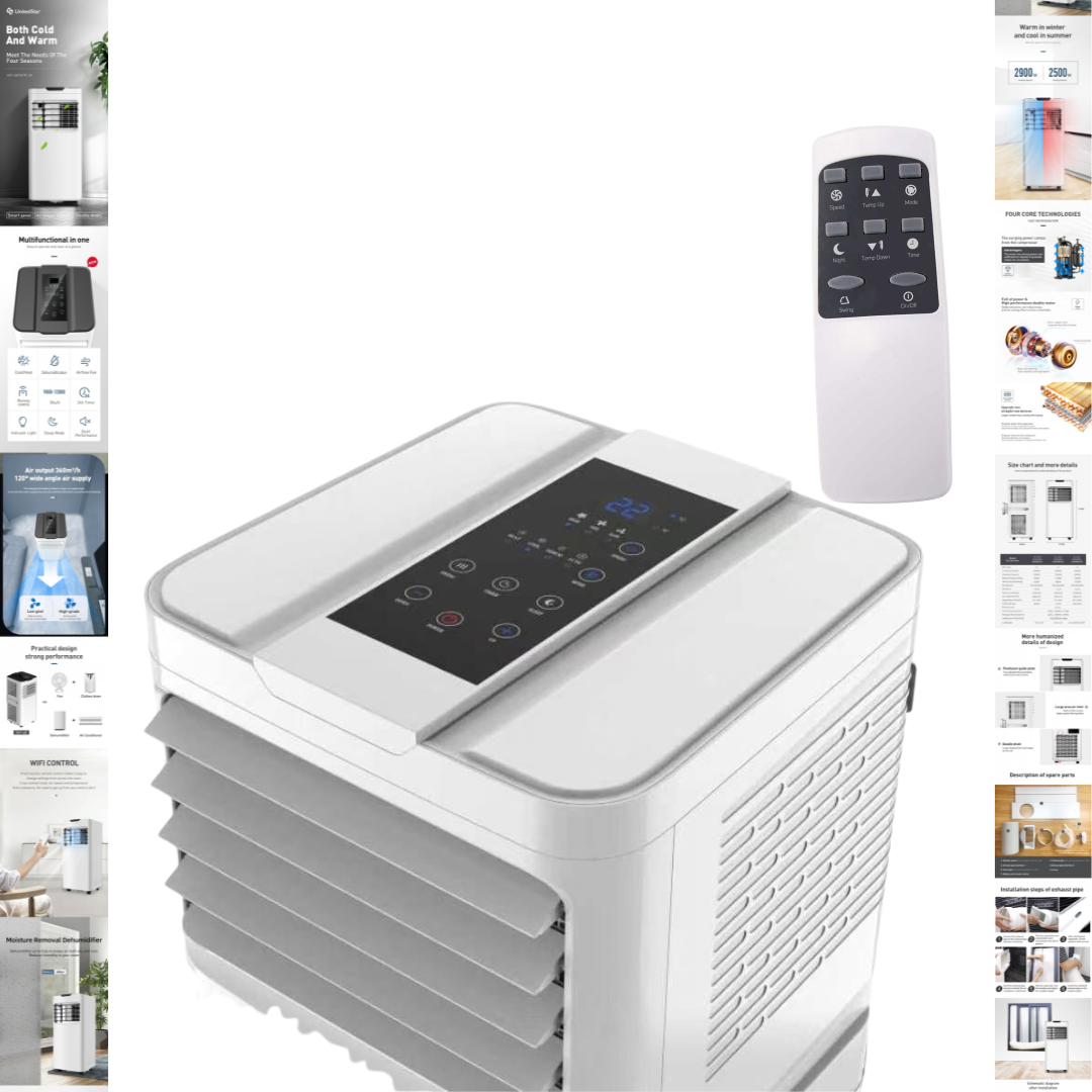 Optiklim Premium Mobile Inverter Klimaanlage – 4-in-1: Kühlen, Heizen, Entfeuchten & Ventilieren